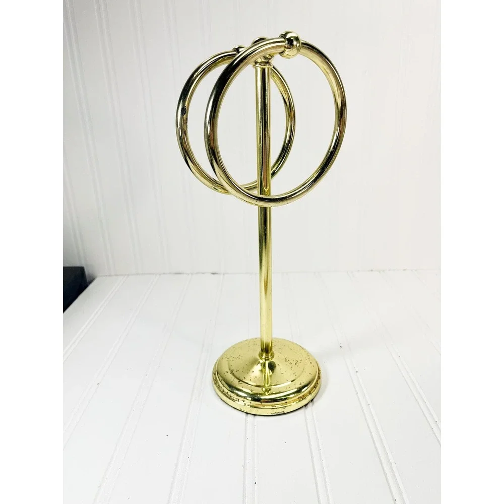 Vintage Brass Hand Towel Holder - Hollywood Regency Bathroom Decor